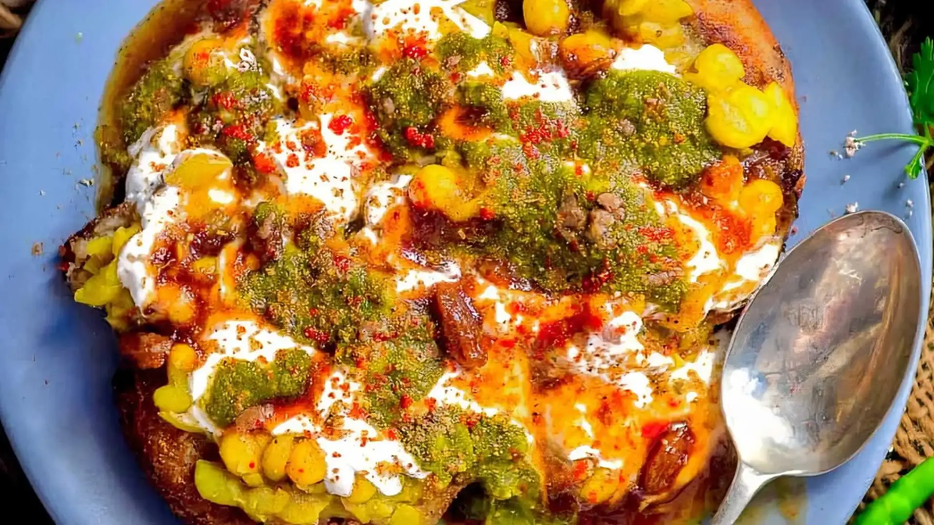 Delicious Aloo Tikki Chaat at Mint Leaf Indian Restaurant in Calgary, AB